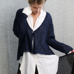 MOHAIR lace trim knit cardigan . . . $259