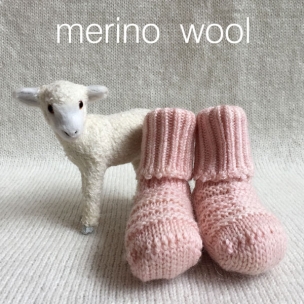 WOOL knitted baby booties ... $35