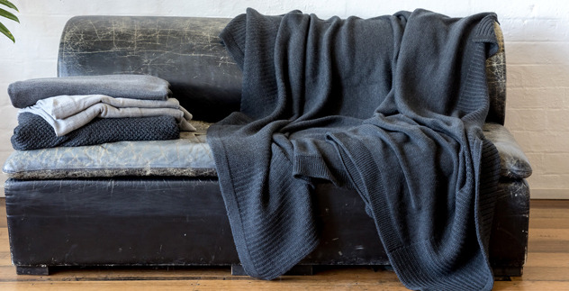 Merino Wool Knitted Blanket by Luna Home Australian Knitwear Designer.